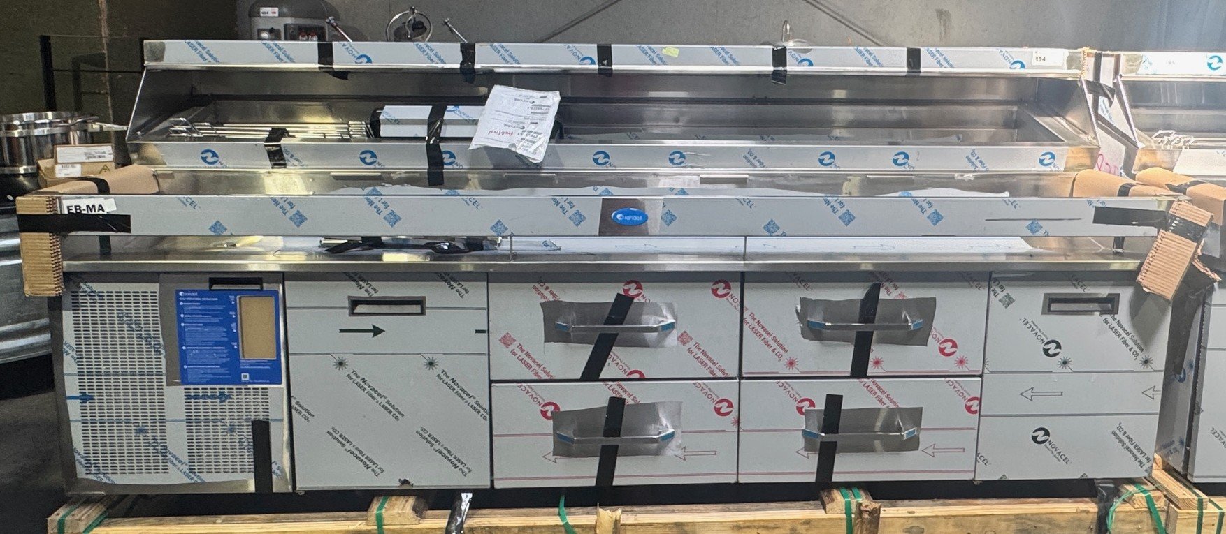 RANDELL DOMHC120L 10' 4 DOOR REFRIGERATED PIZZA SANDWICH PREP