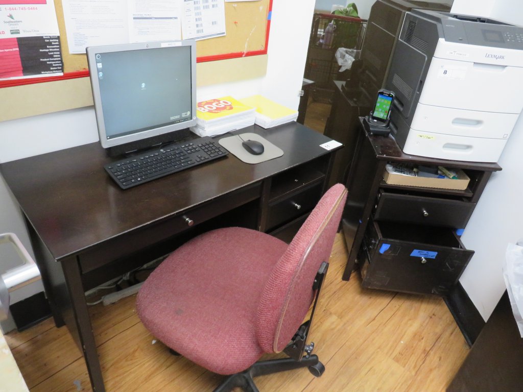 Lot 11 - DESK WITH SIDE TABLE